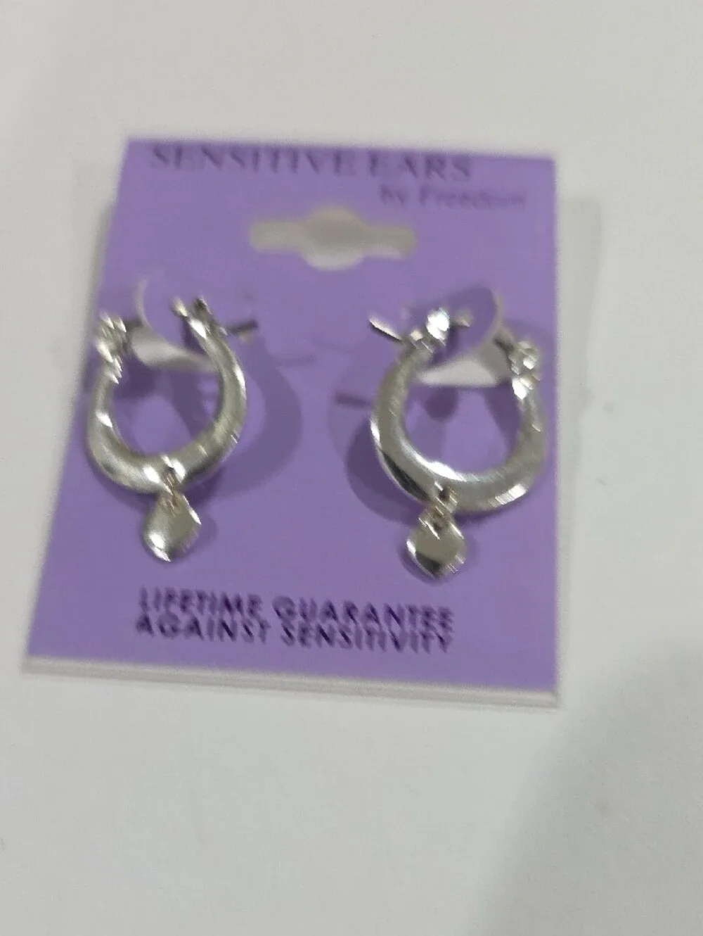 Sensitive Ears Silver Heart Charm Hoop Earrings Hypoallergenic Style - Jewelry